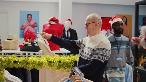 Old Client in Xmas Ornate Store