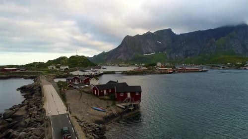 Breathtaking Aerial Footage Of Hamnoy Fishing Village And Lofoten Islands Natural Beauty