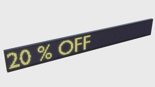 LED Display Board with Scrolling Sale Promotion Text