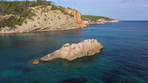 Aerial view of Ibiza Island, Balearic Island, Spain.