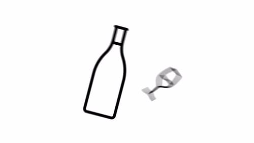 Wine Flat Icon Animation With Seamless Loop and Alpha