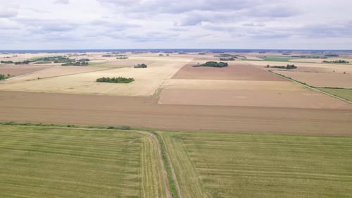 Aerial View of Rural Farmland and Fields