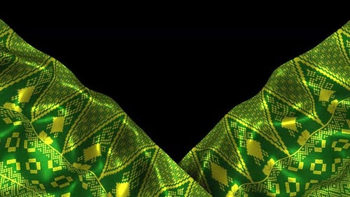 Indonesia Ethnic Silk Pattern Cloth Fabric Songket Minang Minangkabau Padang Green Alpha Channel