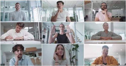 Team Attending a Meeting Over Video Conference