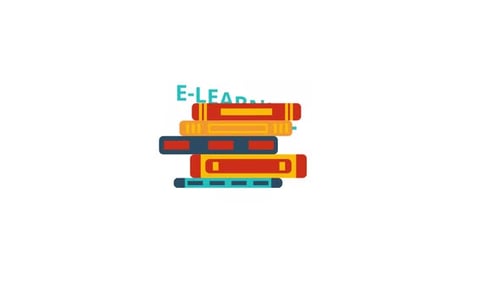 Flat Design E-Learning Animation with Books and Mouse