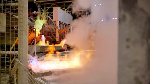 High temperature metal processing in factory