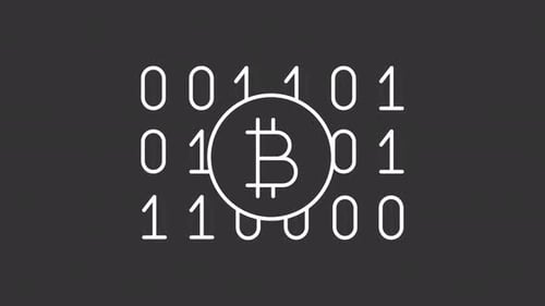 Bitcoin core white line animation