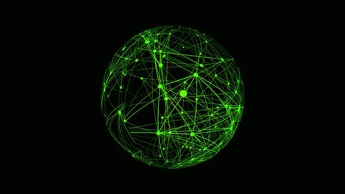 Plexus Planet Network Connection, Digital Globe Sphere Abstract Geometric Plexus Alpha Channel. 5343