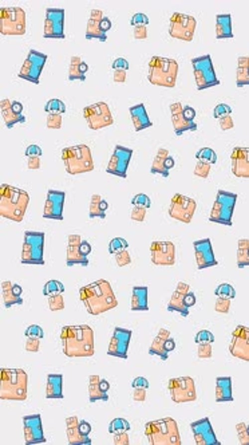 Delivery Service Icons Animated Pattern Background