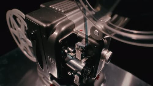 Vintage Film Projector Running Film