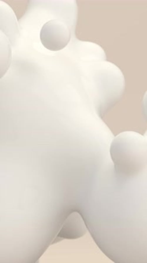 Animación de bucle 3D flotante de esferas líquidas abstractas