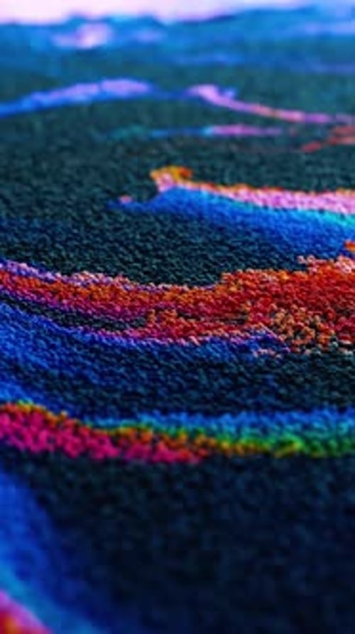 Vibrant Abstract Digital Particle Waves Flowing Background