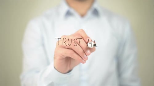 Trust Me, Writing on Transparent Screen