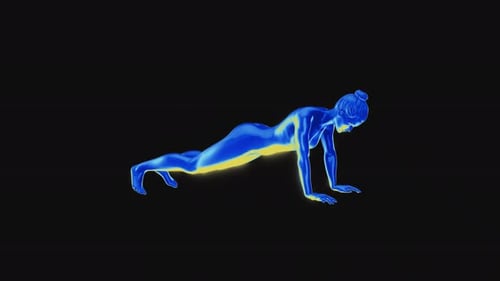 Holographic Woman Plank Scan