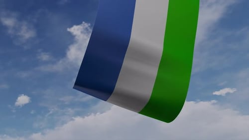 Drone Pulling Sierra Leone Flag