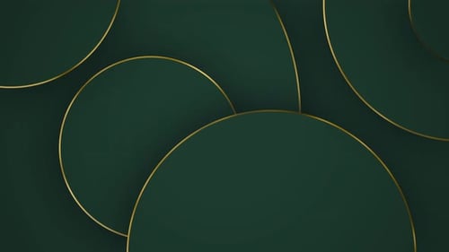 Elegant Dark Green and Gold Geometric Background Loop