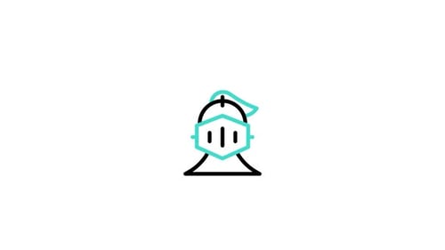 Animated Minimalist Knight Helmet Icon Reveal