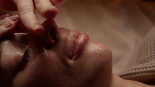 Relaxing Facial Massage for Woman at Beauty Spa