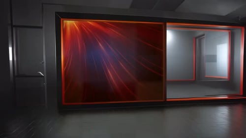 Modern TV Studio Display: Innovative Virtual Set for Dynamic Multimedia Broadcast