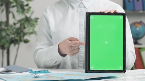 Travel Agency Digital Consultation Advertising Area Workspace Mock Up