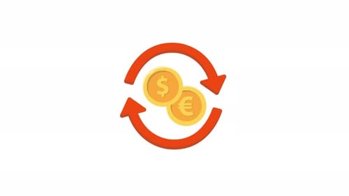 4k Dollar to Euro Exchange. Currency Exchange or Money Transaction Concept Animation Video