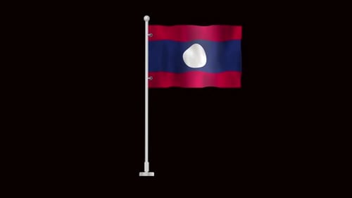 Flagge von Laos weht