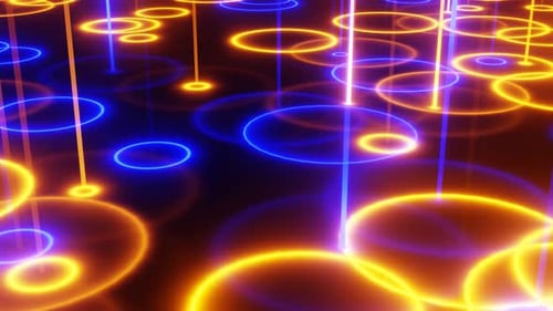 Orange And Blue Neonpuddles Background Loop Animation In 4K