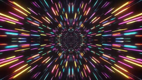 Bunte Retrowellen-Neonlicht-Streifen-Tunnelschleife