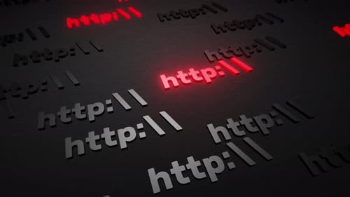 Http symbol sign on black background 3d render. Hypertext transfer protocol secure web 3