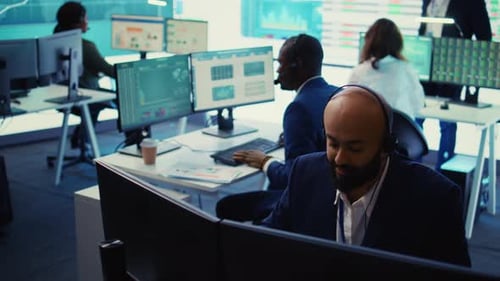 Busy Office Staff Working at Computers