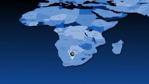 South Africa Location Tracking Animation On Earth Map