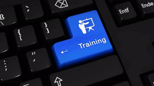 3D Training Button Press on Keyboard Animation