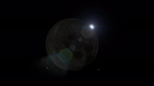 Sunrise And Moon View From Space