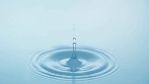 Water Droplets Creating Ripples in Slow Motion