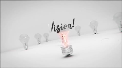 Exploding Light Bulbs that opens Vision, Creative and Ideas message!