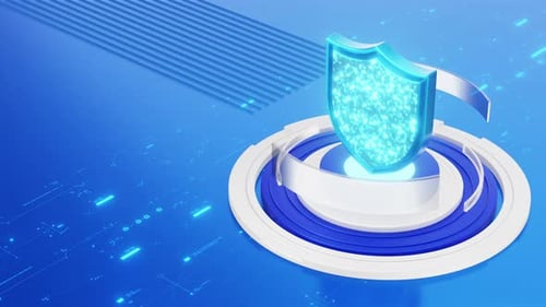 Cybersecurity Shield with Digital Glow