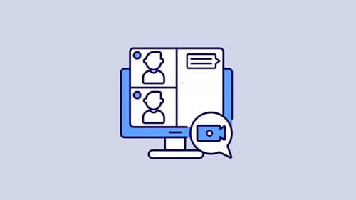 Animated Online Chat Color Icons Set