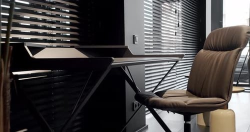 Modern Minimalist Office Design with Metal Desk