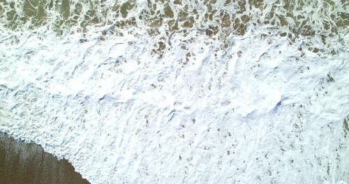 Aerial View of the Beautiful Raging Sea Waves