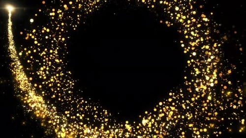 Elegant Golden Glitter Particle Frame Reveal