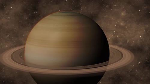 Galaxy Rotated 3d Saturn Ring Planet View