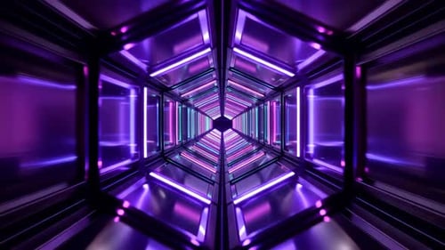 Futuristic Hexagonal Neon SciFi Tunnel Loop