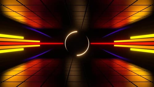 Multicolor Neon Energy Center Background Vj Loop l 4K
