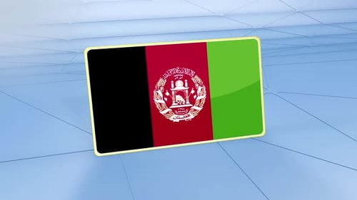 Glossy Afghanistan Flag Waving Animation