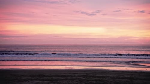 Summer Nature and Landscape of Sunset Sky At Sea Beach And Ocean Water of Bank