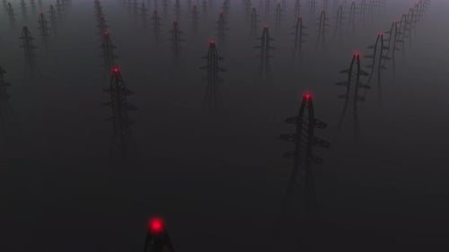 Power grid at night