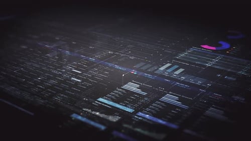 Futuristic Corporate Data Analysis Interface Animation