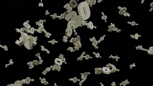 Falling 3D 30% Numbers Background Animation