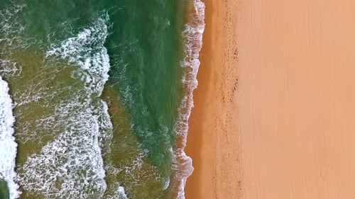 The Beach Displays a Serene Landscape with Golden Sands Calming Waves Italy