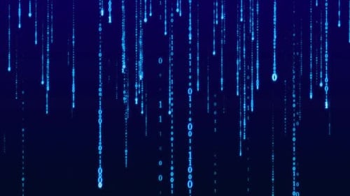 Digital Rain Falling Binary Code Loop Background